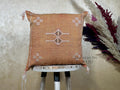 Caramel Moroccan Sabra Silk Pillow Cover, Boho Cushion Cover With Ivory Woven Design, Handmade Luxury Pil - product image 1