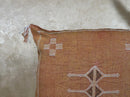 Caramel Moroccan Sabra Silk Pillow Cover, Boho Cushion Cover With Ivory Woven Design, Handmade Luxury Pil - product image 6