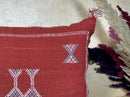 Rust Moroccan Cactus Silk Pillow Cover, Handmade Sabra Boho Cushion, Terracotta Geometric Embroidered Pil - product image 3