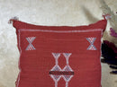 Rust Moroccan Cactus Silk Pillow Cover, Handmade Sabra Boho Cushion, Terracotta Geometric Embroidered Pil - product image 5