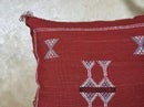 Rust Moroccan Cactus Silk Pillow Cover, Handmade Sabra Boho Cushion, Terracotta Geometric Embroidered Pil - product image 4