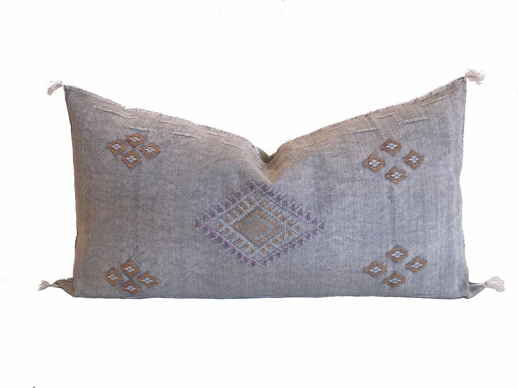 Gray Cactus Silk Pillow Cover, Moroccan Sabra Cushion, Decorative Accent - product image 10