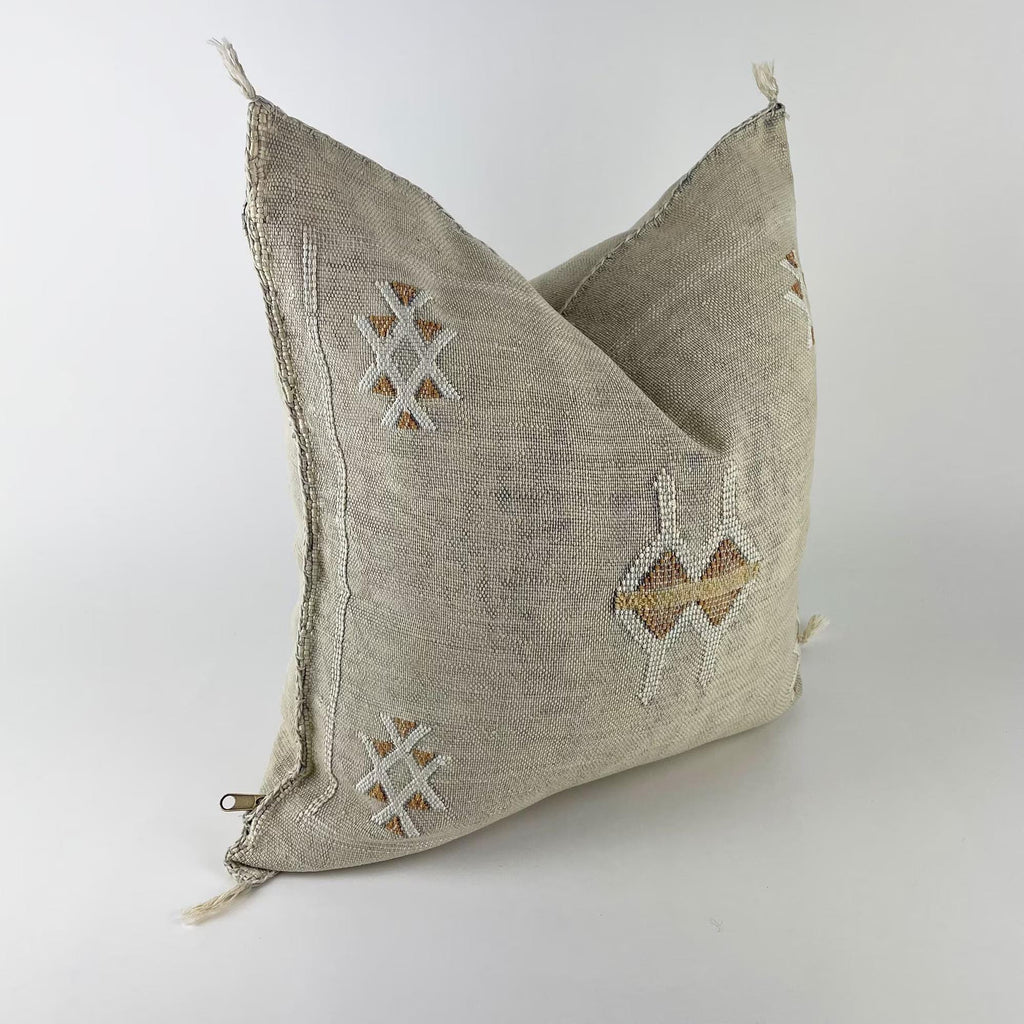 Beige Moroccan Cactus Silk Pillow ALL SIZES - product image 2