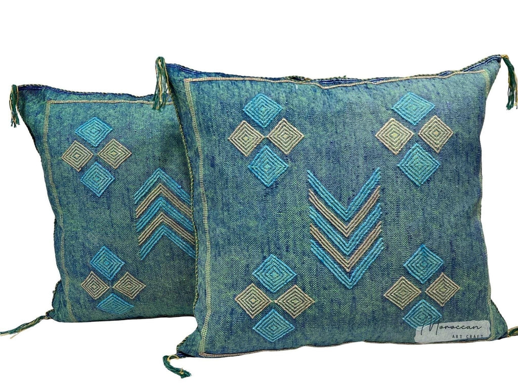Green Moroccan Cactus Silk Pillow ALL SIZES - product image 1