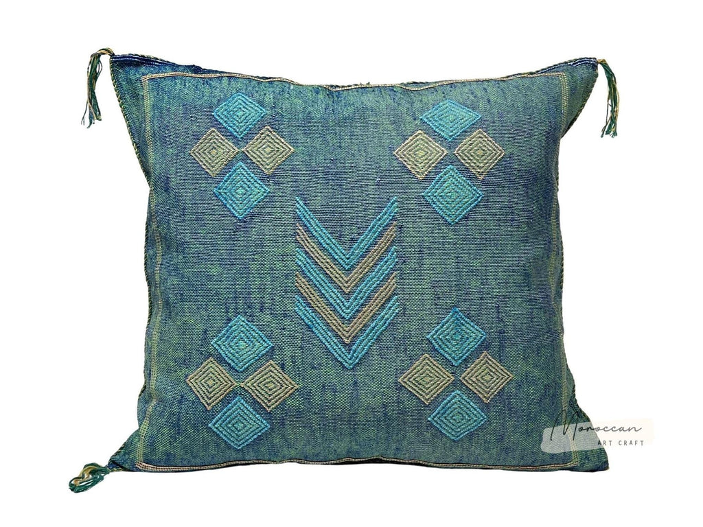 Green Moroccan Cactus Silk Pillow ALL SIZES - product image 6