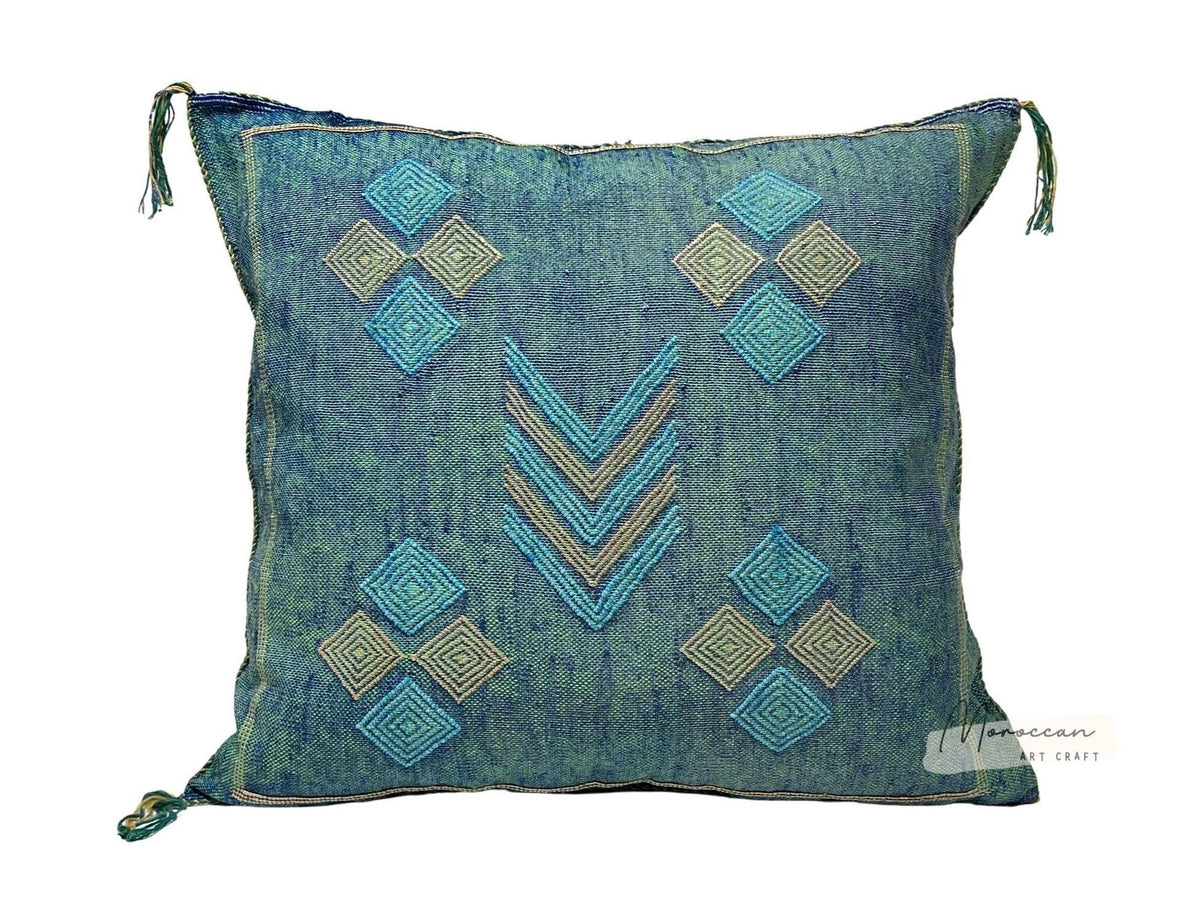 Green Moroccan Cactus Silk Pillow ALL SIZES - product image 6
