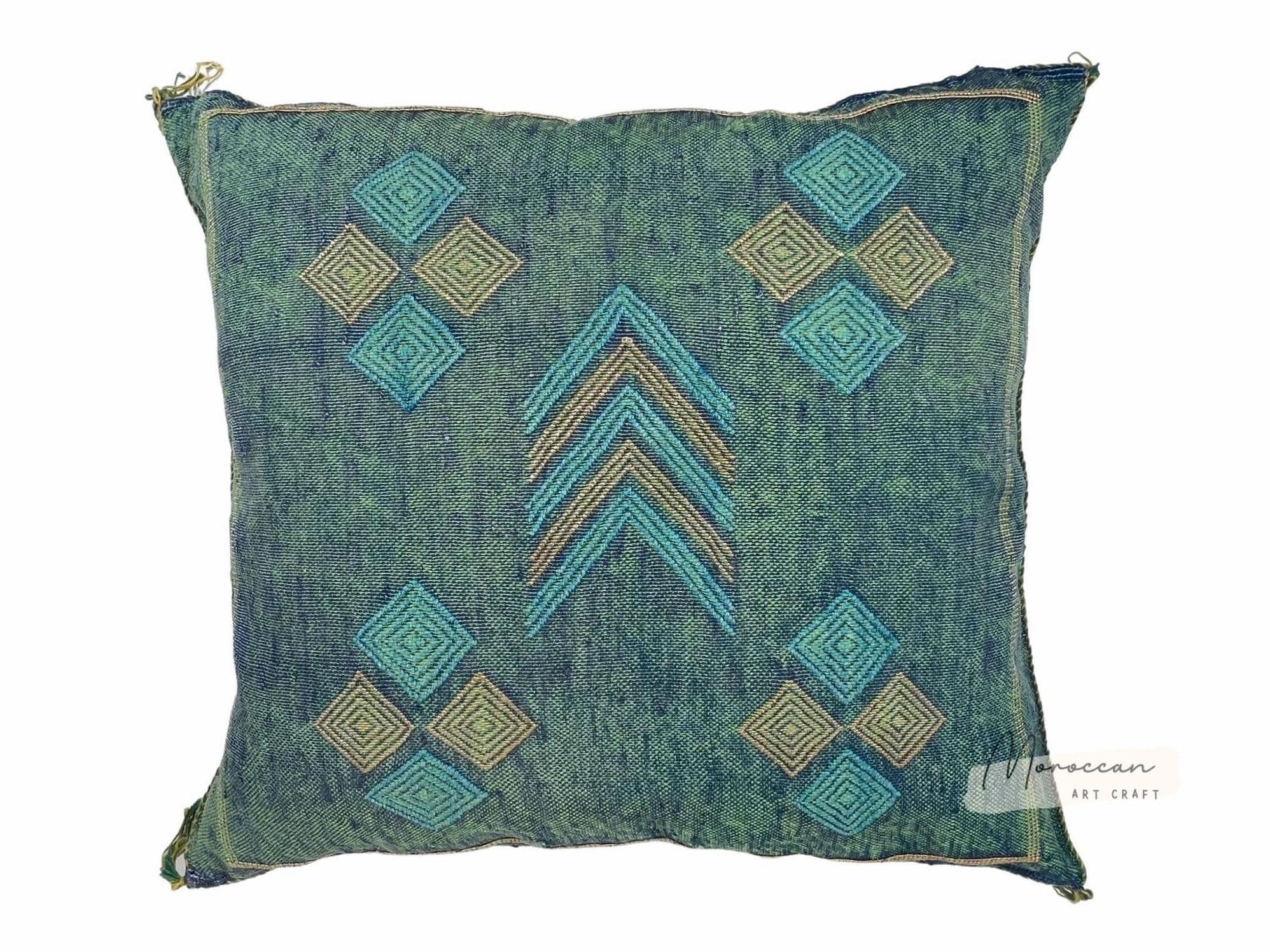 Green Moroccan Cactus Silk Pillow ALL SIZES - product image 7