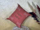 Rose Moroccan Sabra Silk Pillow Cover, Handmade Boho Cushion, Kilim Pillow Case, Luxury Decorative Pillow - product image 3