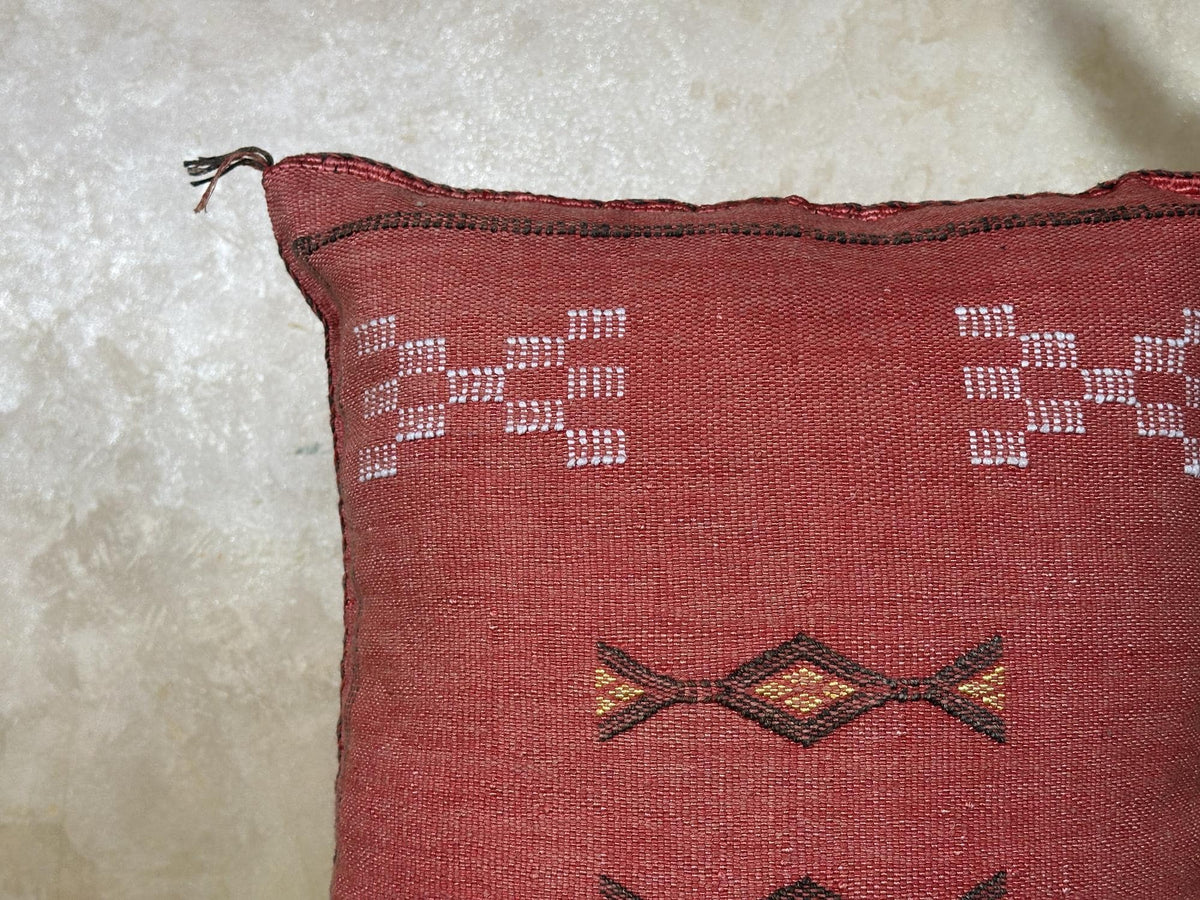 Rose Moroccan Sabra Silk Pillow Cover, Handmade Boho Cushion, Kilim Pillow Case, Luxury Decorative Pillow - product image 6