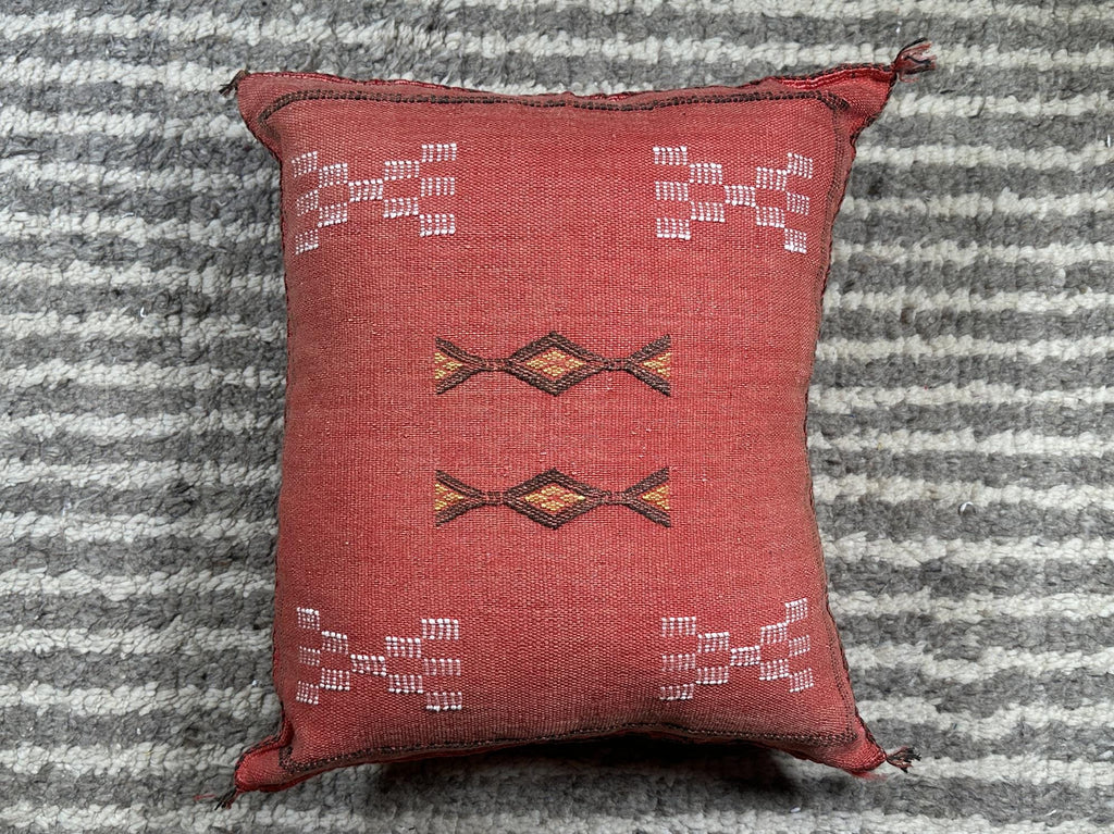 Rose Moroccan Sabra Silk Pillow Cover, Handmade Boho Cushion, Kilim Pillow Case, Luxury Decorative Pillow - product image 10