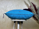 Blue Moroccan Pillow Cover, Handmade Boho Cushion, Kilim Inspired Pillowcase With Geometric Embroidery & - product image 3