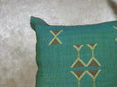 Teal Cactus Silk Pillow Cover, Moroccan Kilim Boho Cushion, Handmade Sabra Textured Pillow, Gift For Sofa - product image 6