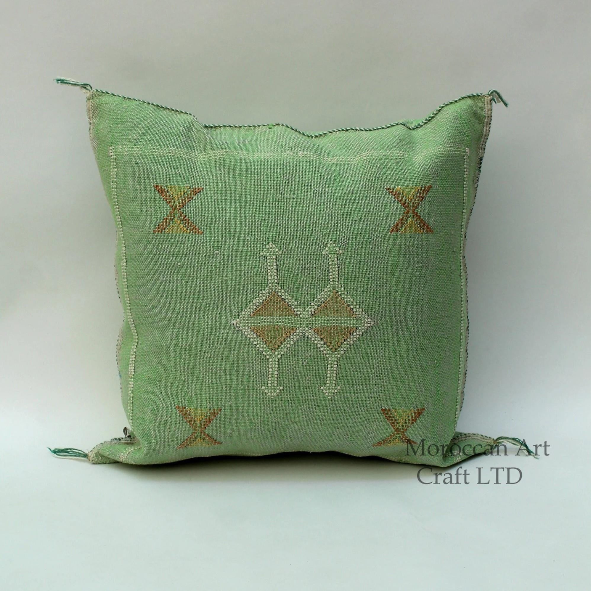 Green Pillows silk All sizes ,Pillow Cactus Silk, Green Lumbar Cushion Handmade Silk Decorative Pillow, M - product image 1
