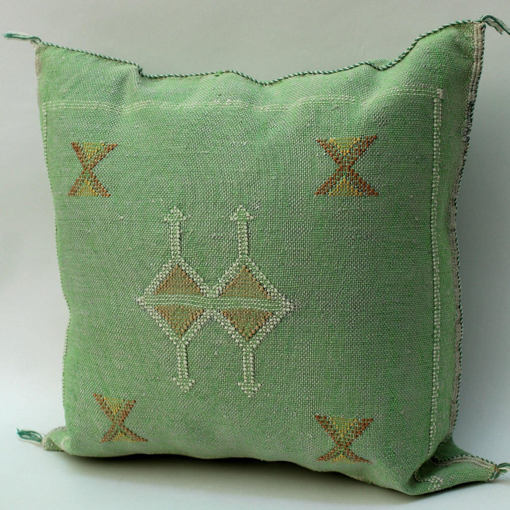 Green Pillows silk All sizes ,Pillow Cactus Silk, Green Lumbar Cushion Handmade Silk Decorative Pillow, M - product image 5
