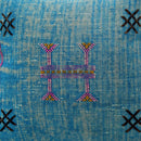 Handmade Moroccan Cactus Silk Pillow, Blue Embroidered Lumbar Cushion - product image 7