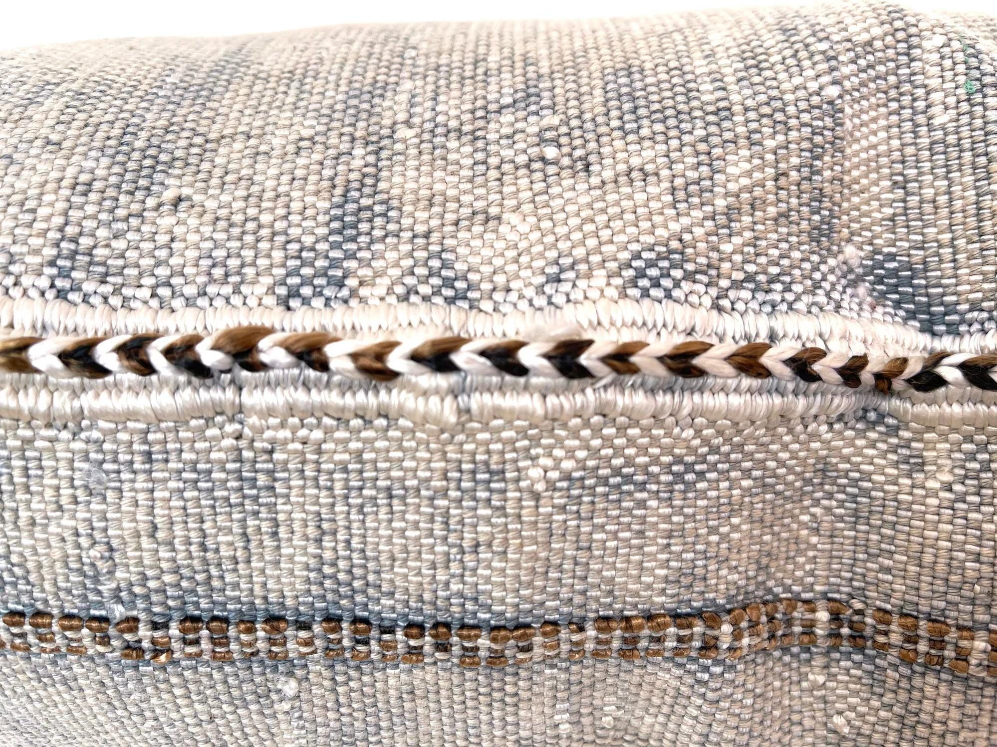Gray silk pillow, Moroccan Sabra cushion 20x20, handmade silk pillow, Berber Sabra cushion, Pillow Throw - product image 3