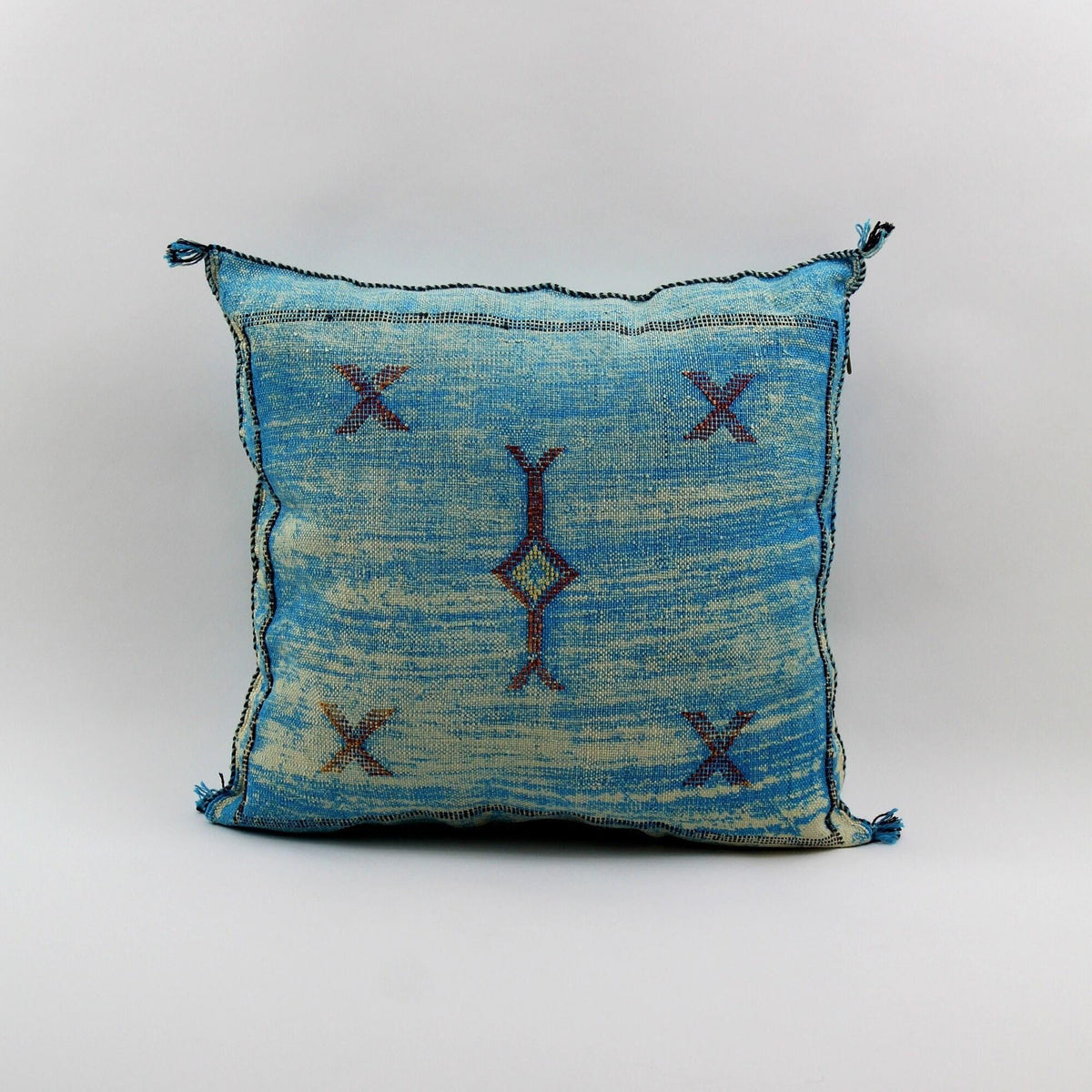 Sky Blue Pillows silk All sizes ,Pillow Cactus Silk, BlueLumbar Cushion Handmade Silk Decorative Pillow - product image 9