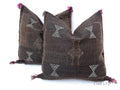 Brown silk pillow, Moroccan Sabra cushion, handmade cactus silk pillow, Berber Sabra cushion, Pillow Thro - product image 1