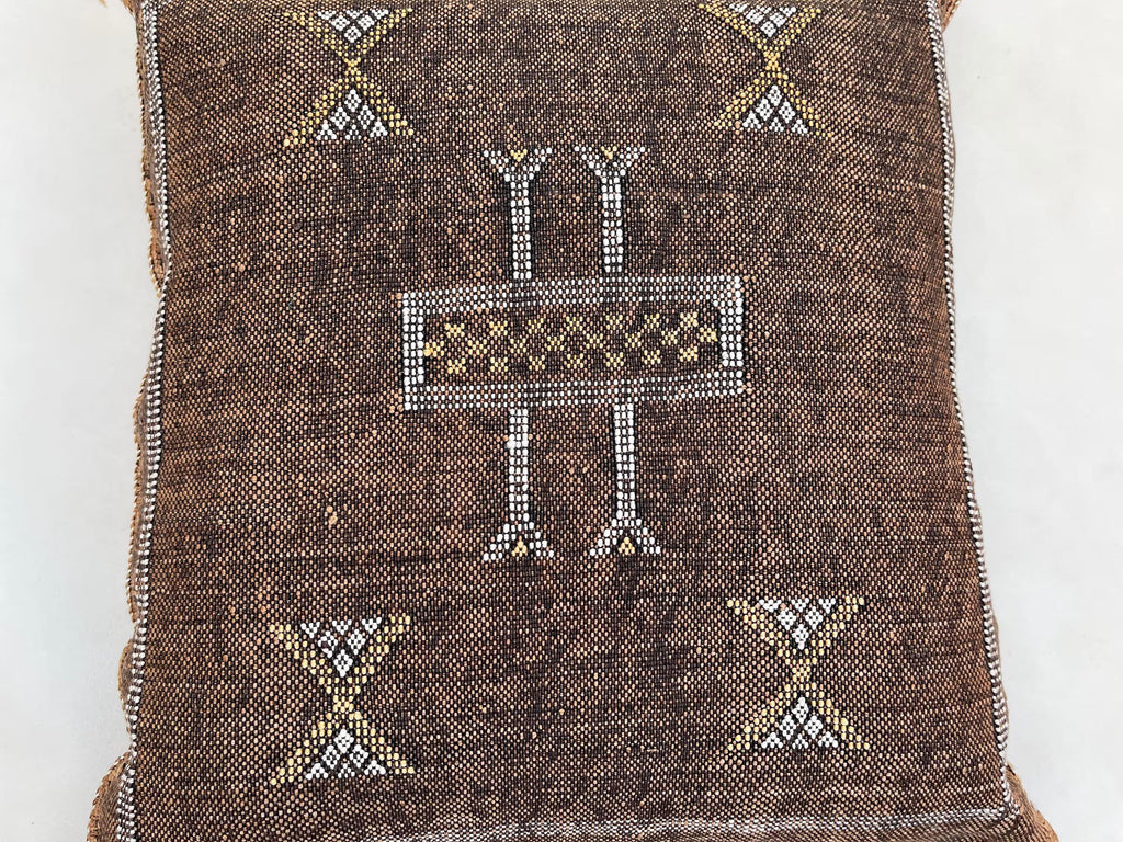 Brown CACTUS SILK PILLOW 20x20 , Brown pillow Cactus Silk - Throw pillow case - Lumbar Cushion - Brown pi - product image 8