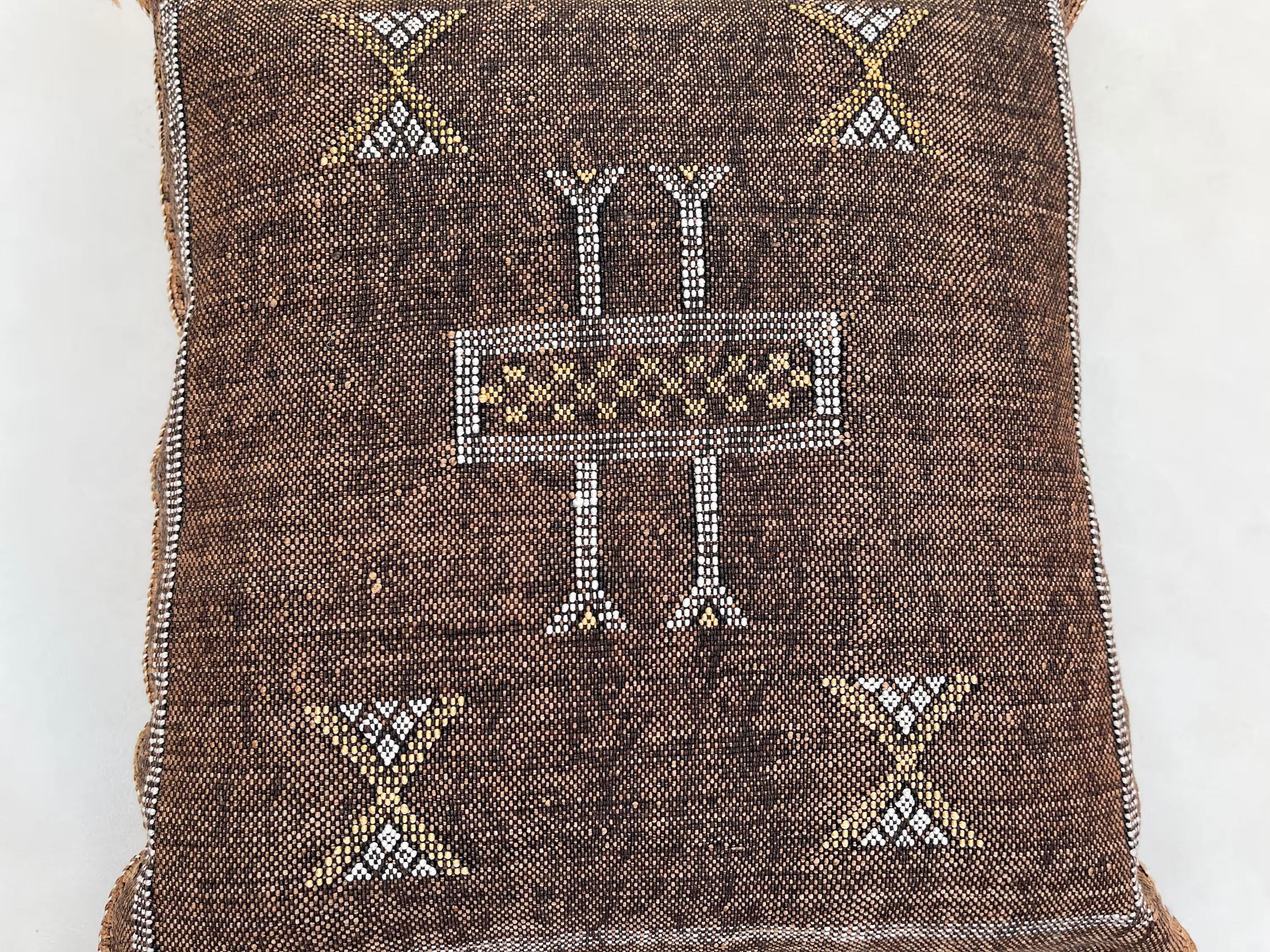 Brown CACTUS SILK PILLOW 20x20 , Brown pillow Cactus Silk - Throw pillow case - Lumbar Cushion - Brown pi - product image 8
