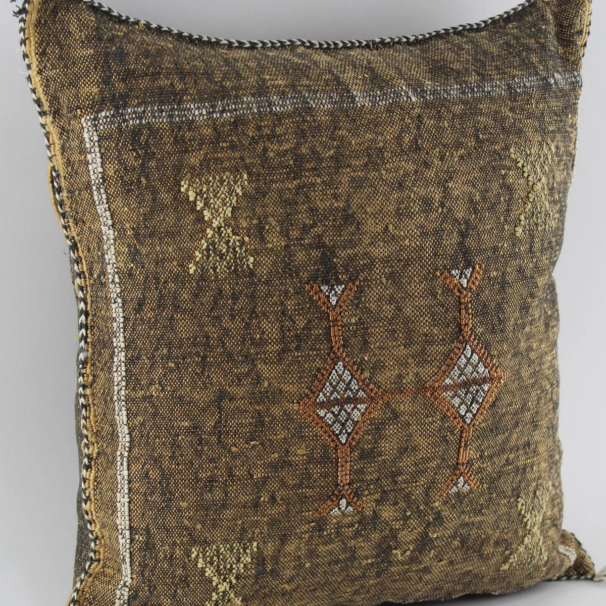 Brown Cactus silk pillow, Moroccan Sabra cushion, cactus silk pillow, Berber Sabra cushion, Pillow Throw - product image 7