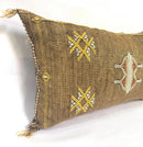 Brown silk pillow, Moroccan Sabra cushion, handmade cactus silk pillow, Berber Sabra cushion, Pillow Thro - product image 2