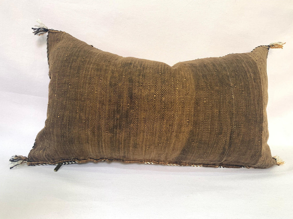 Brown silk pillow, Moroccan Sabra cushion, handmade cactus silk pillow, Berber Sabra cushion, Pillow Thro - product image 10
