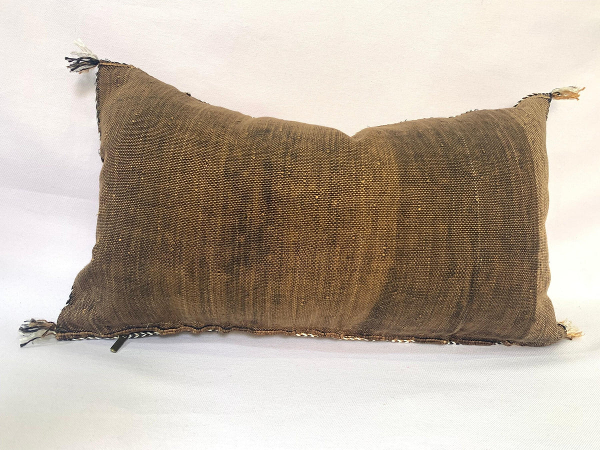 Brown silk pillow, Moroccan Sabra cushion, handmade cactus silk pillow, Berber Sabra cushion, Pillow Thro - product image 10