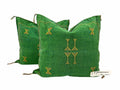 Green Pillows silk All sizes ,Pillow Cactus Silk, Lumbar Cushion Handmade Silk Decorative Pillow, Morocca - product image 1