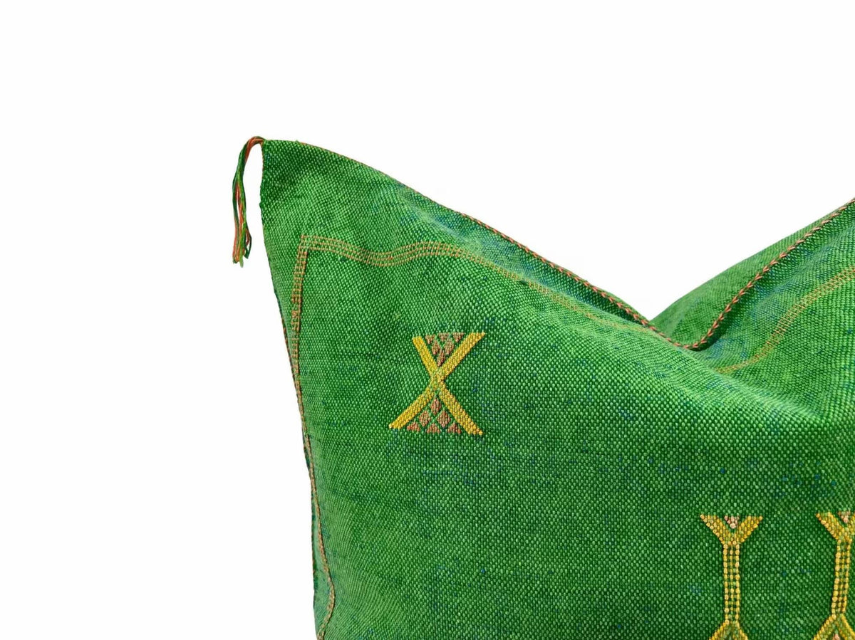 Green Pillows silk All sizes ,Pillow Cactus Silk, Lumbar Cushion Handmade Silk Decorative Pillow, Morocca - product image 6
