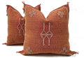 Orange Pillows silk 20x20 ,aka Cactus Silk pillow , Lumbar Cushion Handmade Cactus Silk Pillow, Moroccan - product image 1