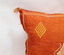 Orange Pillows silk 20x20 ,aka Cactus Silk pillow , Lumbar Cushion Handmade Cactus Silk Pillow, Moroccan - product image 5