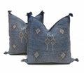 Handmade Blue Moroccan Cactus Silk Pillow - Available in All Sizes for Your Home Decor - product image 1