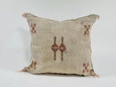 Natural Beige Moroccan Cushion Cover with Rust Geometric Motif, Textured Silk Pillow Cover for Home Decor - product image 3