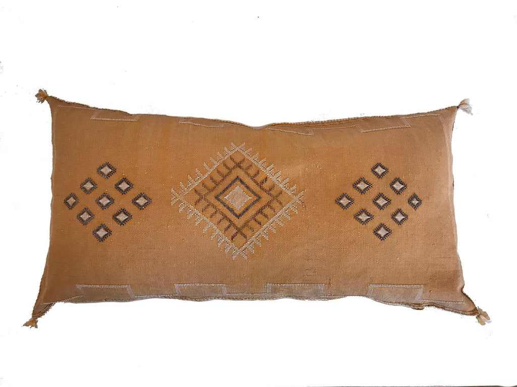 Peach silk pillow ALL Sizes, Moroccan Sabra cushion handmade cactus silk pillow, Berber Sabra cushion, Pi - product image 2