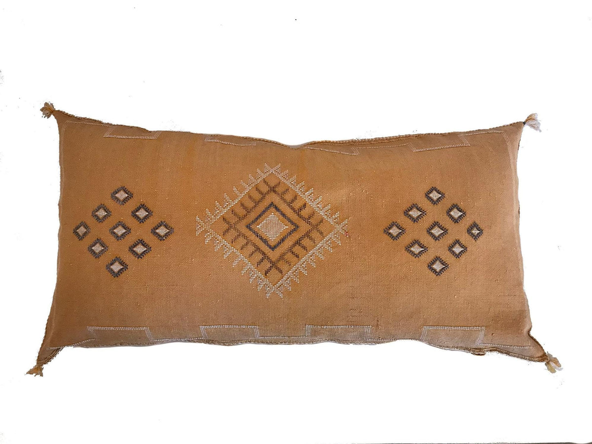 Peach silk pillow ALL Sizes, Moroccan Sabra cushion handmade cactus silk pillow, Berber Sabra cushion, Pi - product image 2