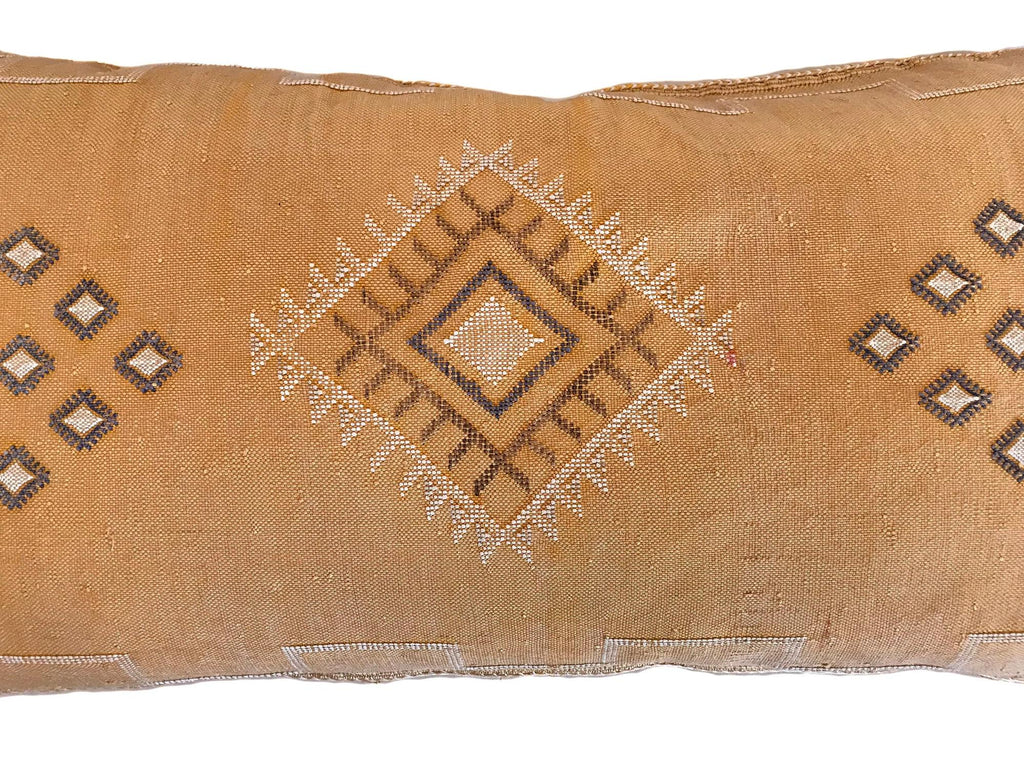Peach silk pillow ALL Sizes, Moroccan Sabra cushion handmade cactus silk pillow, Berber Sabra cushion, Pi - product image 5