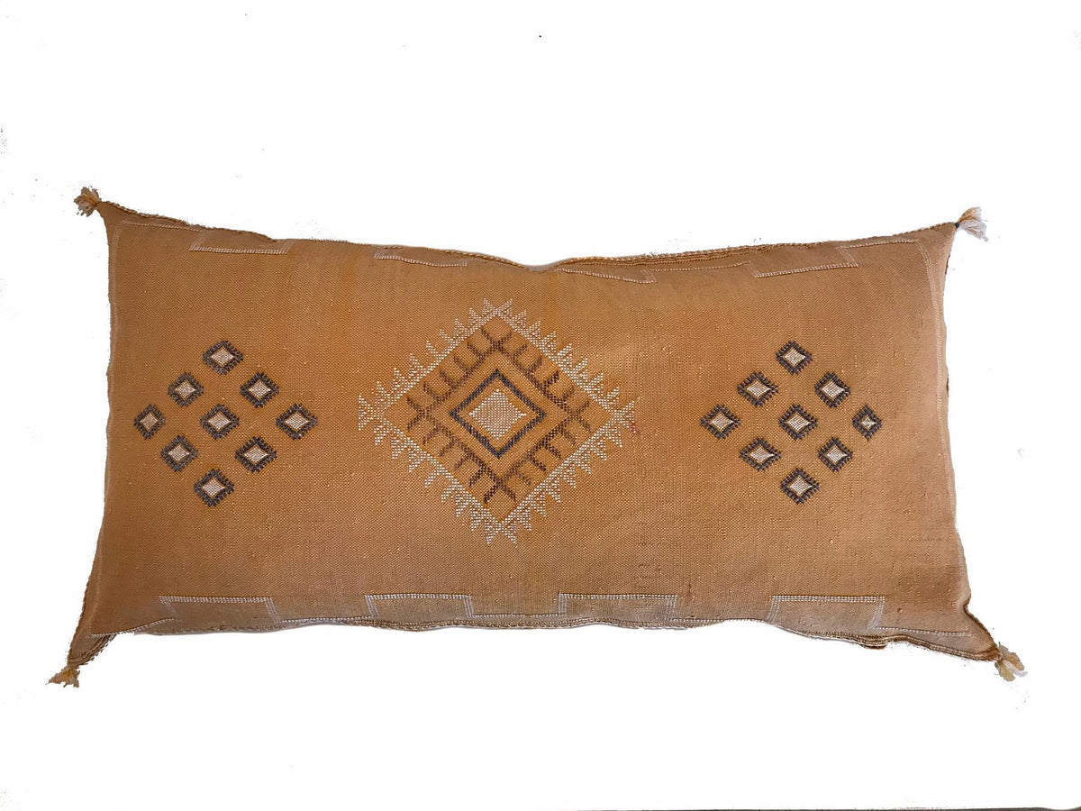 Peach silk pillow ALL Sizes, Moroccan Sabra cushion handmade cactus silk pillow, Berber Sabra cushion, Pi - product image 9