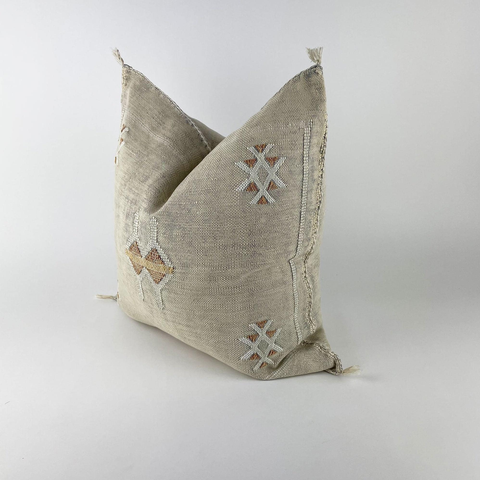 Beige Moroccan Cactus Silk Pillow ALL SIZES - product image 3