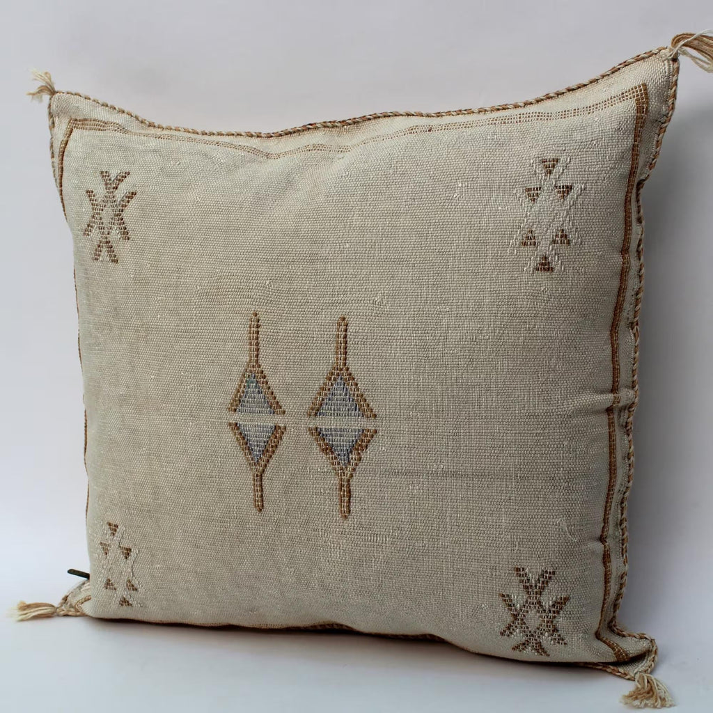 Beige Moroccan Cactus Silk Pillow ALL SIZES - product image 10