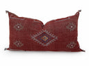 Burgundy Pillows silk All Sizes, Pillow Cactus Silk, White Lumbar Cushion Handmade Cactus Silk Decorative - product image 2