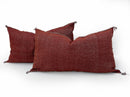 Burgundy Pillows silk All Sizes, Pillow Cactus Silk, White Lumbar Cushion Handmade Cactus Silk Decorative - product image 3