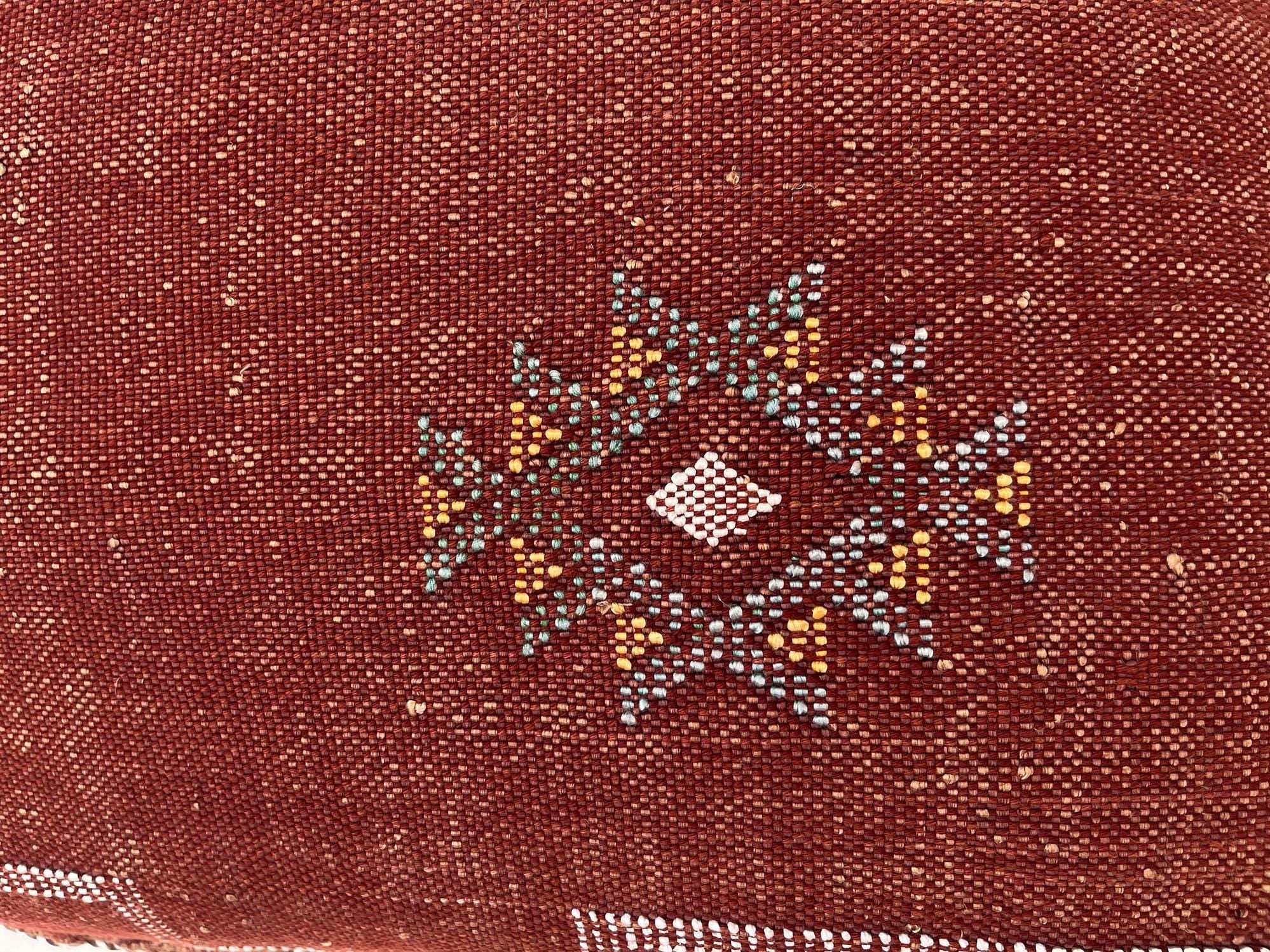 Burgundy Pillows silk All Sizes, Pillow Cactus Silk, White Lumbar Cushion Handmade Cactus Silk Decorative - product image 5