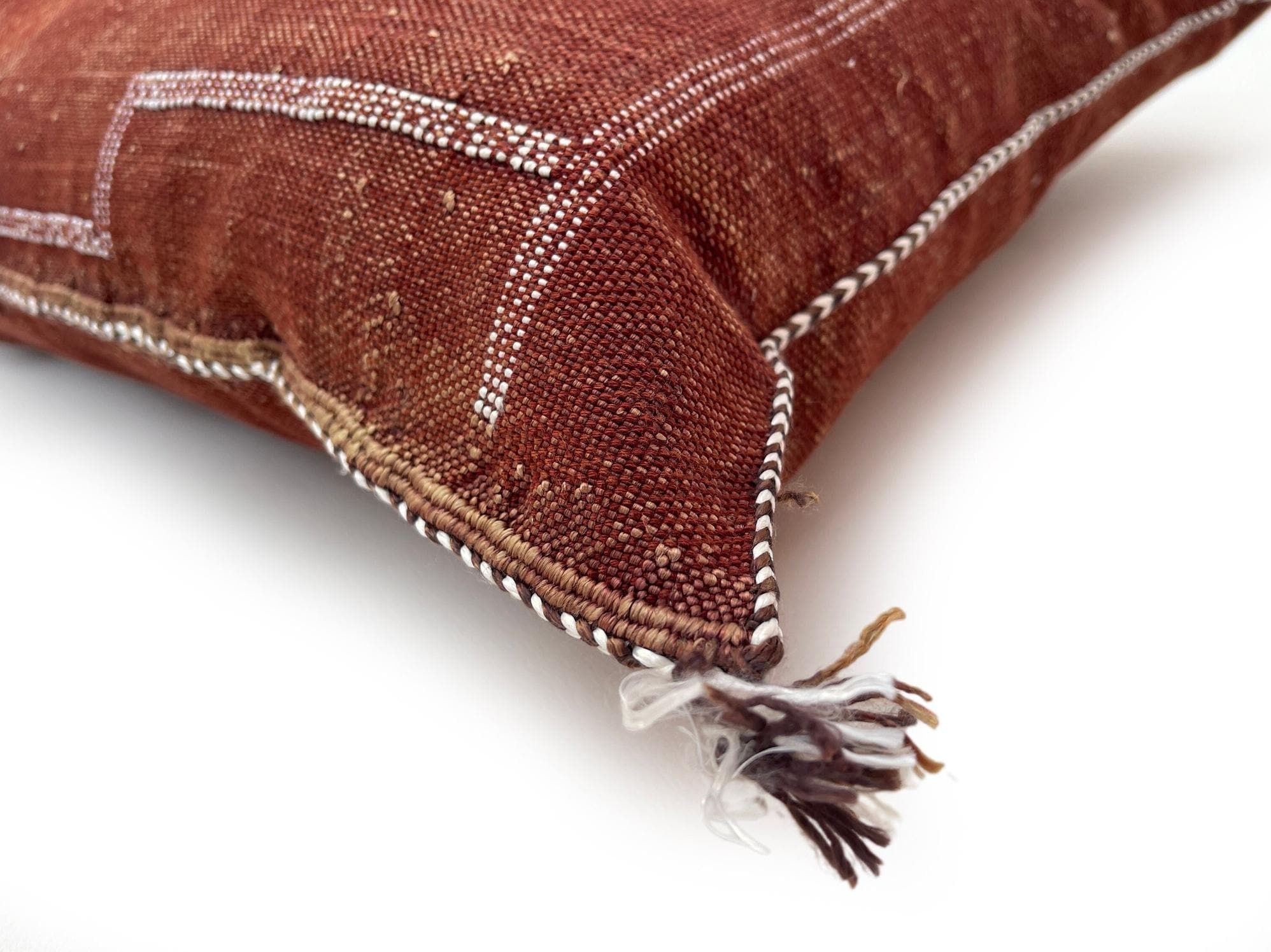 Burgundy Pillows silk All Sizes, Pillow Cactus Silk, White Lumbar Cushion Handmade Cactus Silk Decorative - product image 7