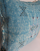 Blue Cactus Silk Pillow, Moroccan Lumbar Cushion, Handmade Sabra Pillow - product image 6