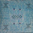 Blue Cactus Silk Pillow, Moroccan Lumbar Cushion, Handmade Sabra Pillow - product image 7