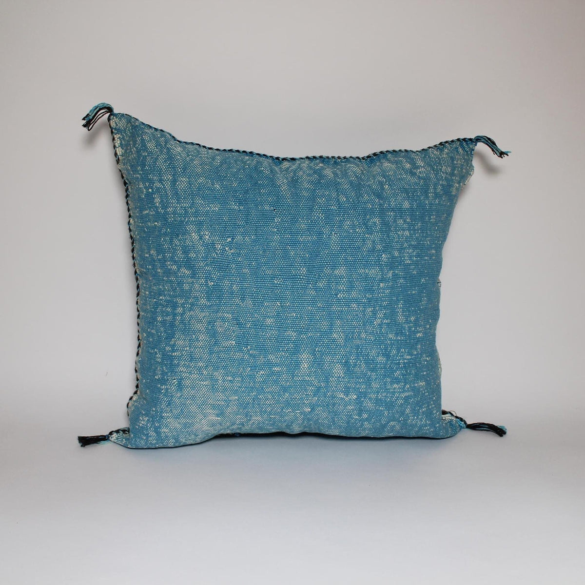 Blue Cactus Silk Pillow, Moroccan Lumbar Cushion, Handmade Sabra Pillow - product image 9