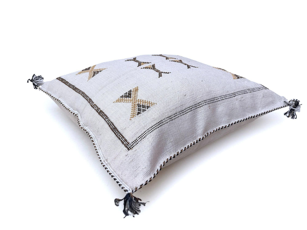 White Pillows silk All sizes ,Pillow Cactus Silk, White Lumbar Cushion Handmade Silk Decorative Pillow, M - product image 3