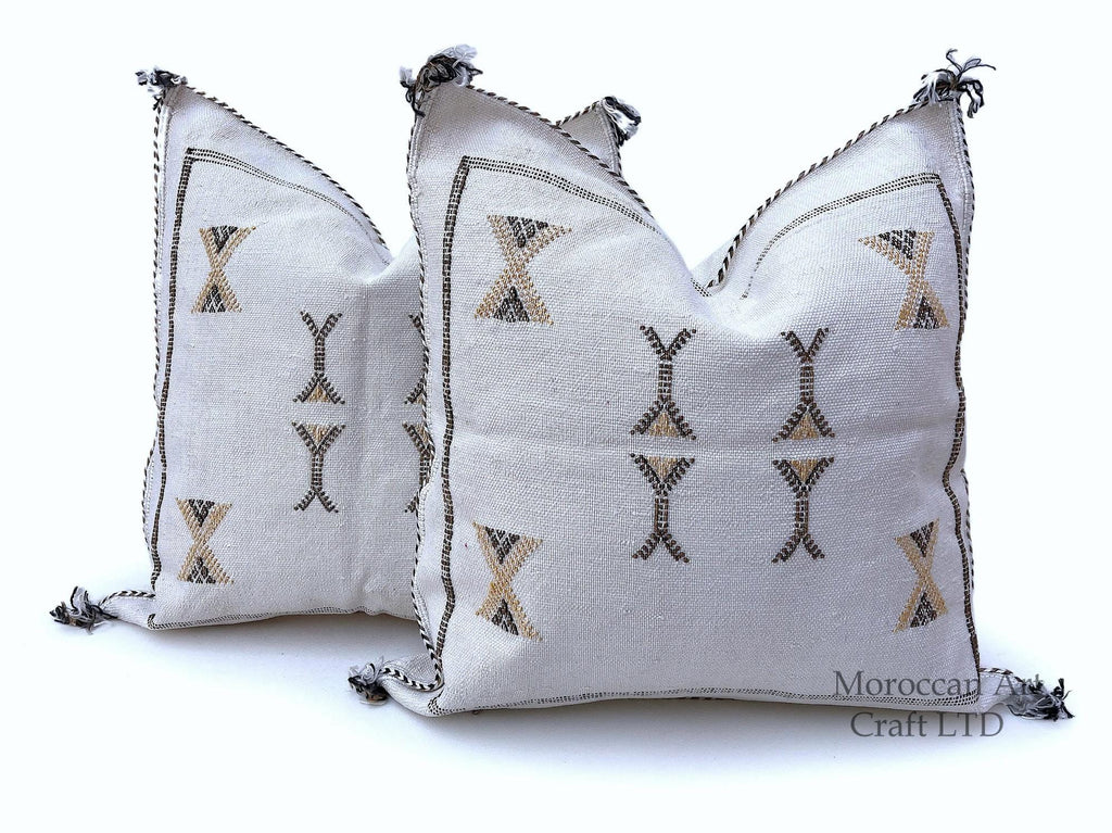 White Pillows silk All sizes ,Pillow Cactus Silk, White Lumbar Cushion Handmade Silk Decorative Pillow, M - product image 1