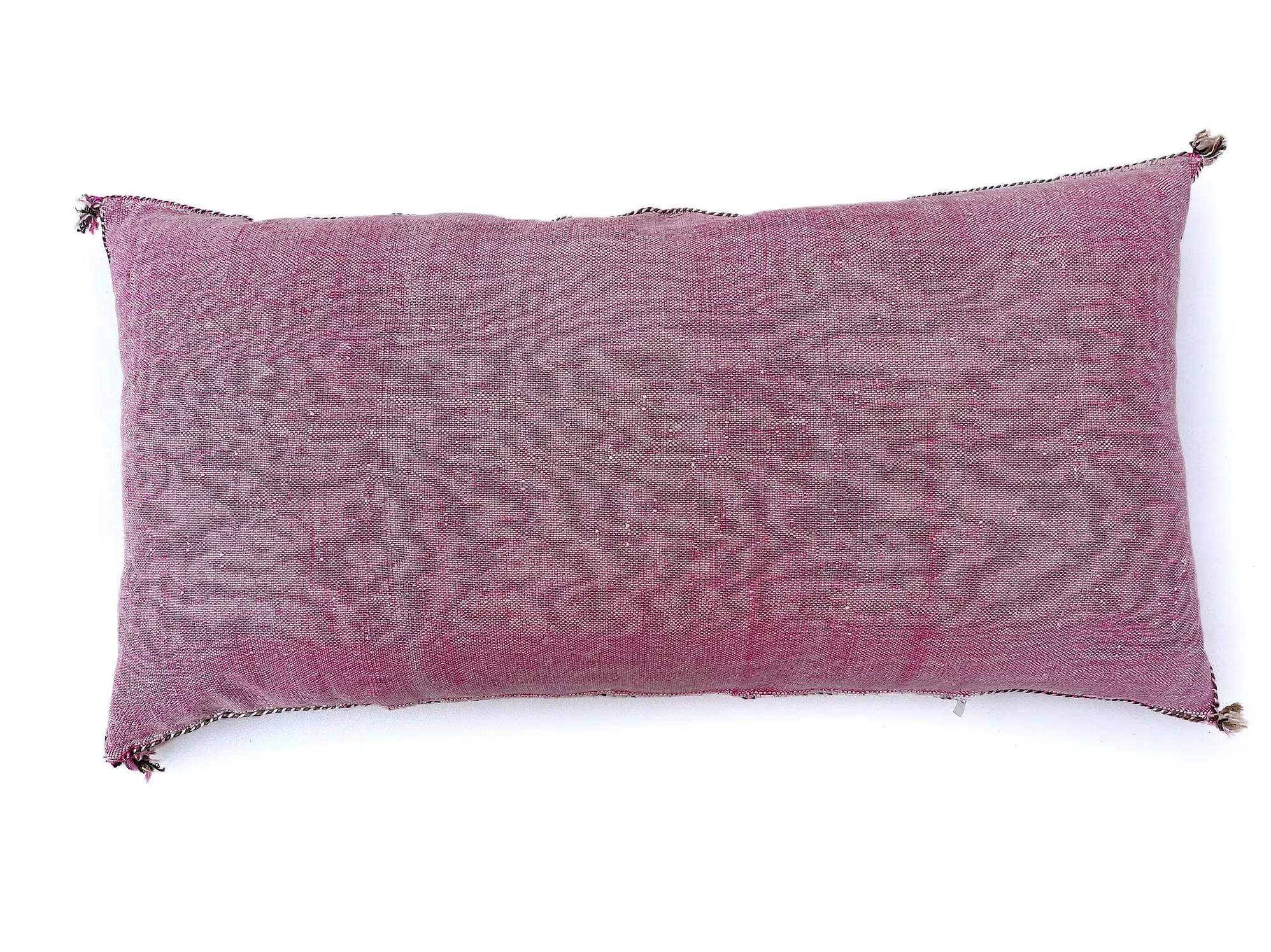 Pink Pillows silk 20x40,Pillow Cactus Silk, White Lumbar Cushion Handmade Cactus Silk Decorative Pillow - product image 5